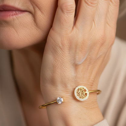 Silver Bangle Tree Symbol Bracelet Susan Rose Jewelry