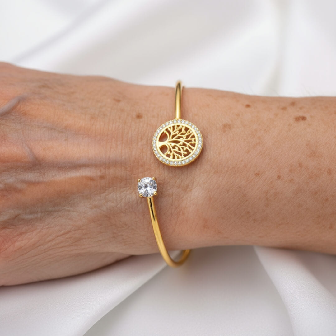 Silver Bangle Tree Symbol Bracelet Susan Rose Jewelry