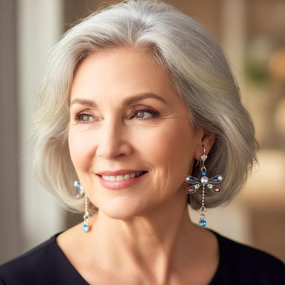 Silver Colorful Dragonfly Dangle Earrings Susan Rose Jewelry