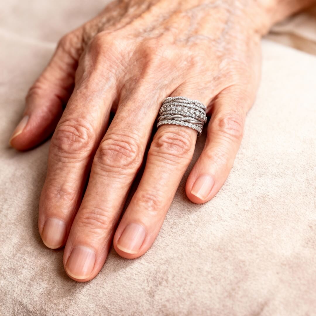 Silver Crystal Stacking Band Rings Susan Rose Jewelry