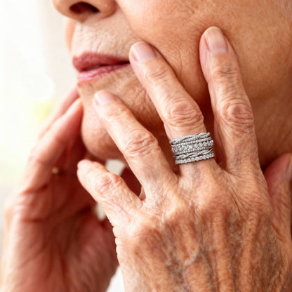 Silver Crystal Stacking Band Rings Susan Rose Jewelry
