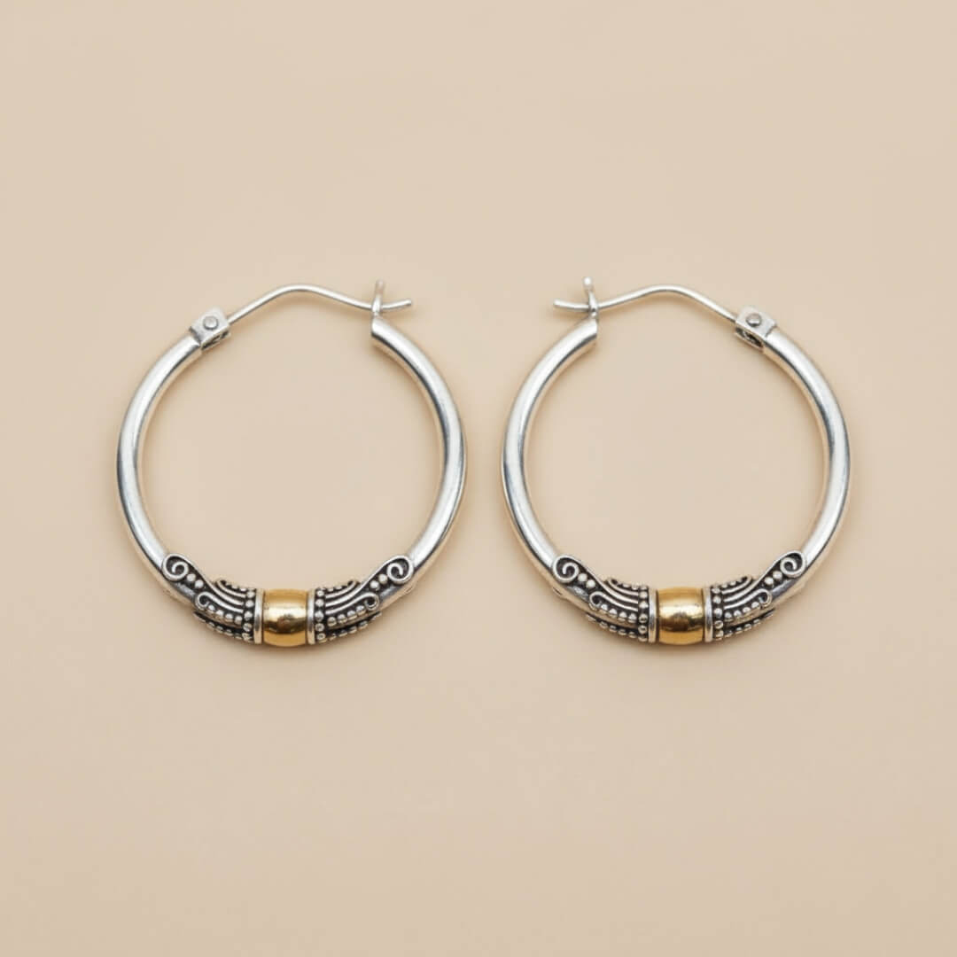 Sterling Silver Bali Hoop Earrings Susan Rose Jewelry