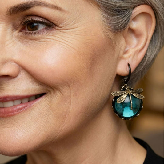 Vintage Dragonfly Dangle Earrings Susan Rose Jewelry